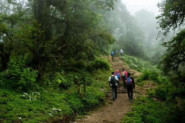 trekkers going through mardi